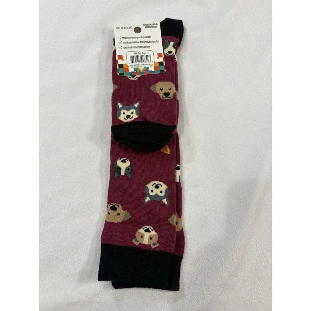 Socks N Socks Womens One Size Cute Dogs Kneehigh Graphic Socks 1 Pair